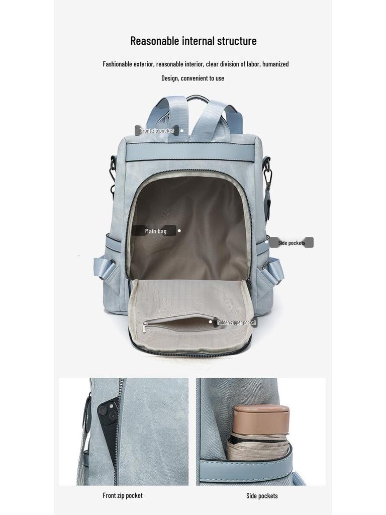 Women's 2025 Korean Style Chic Versatile Backpack & Shoulder Bag for Casual Outings & Travel