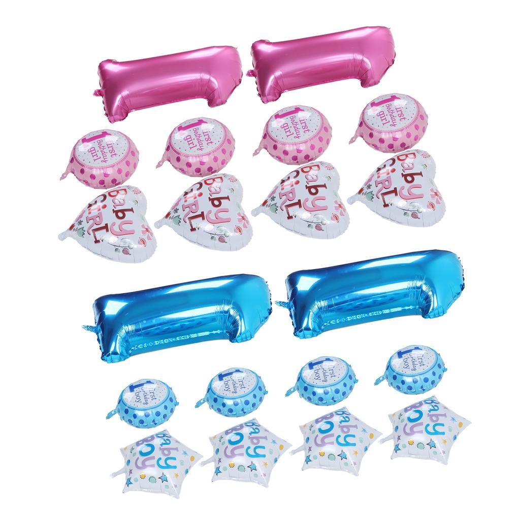 10Pcs 1st Birthday Balloons Bright Vivid Colors 1st Birthday Theme Happy Birthday Balloon for First 