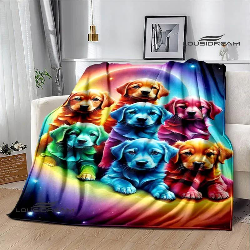 3D Cute dog printed blanket Flannel Warm blankets Soft and comfortable blanket bed linings cubre cama Birthday Gift
