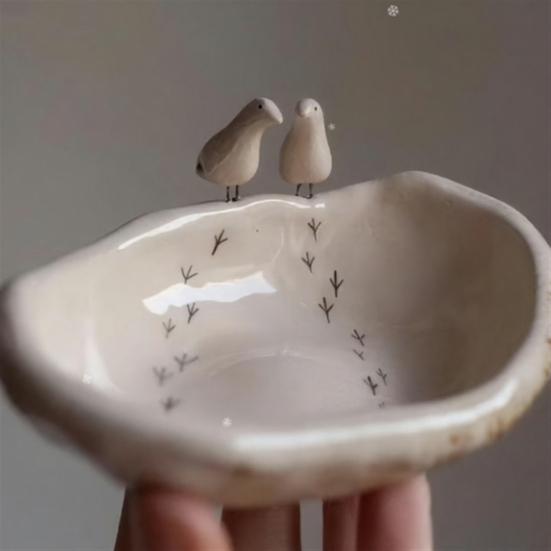 Bain d'oiseaux extérieur Bain d'oiseaux en résine avec ornement d'oiseau Décoration de bol d'arrosage et de nourriture pour oiseaux pour jardin extérieur Cour Patio