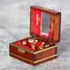 1:12 Dollhouse Miniature Accessories Mini Wooden Jewelry Box Model Toys For Doll House Decoration Vintage Jewel Case