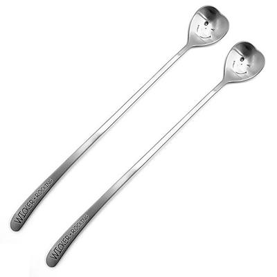 Winker Stainless Steel Long Spoons, 2 Pieces, Korean Popular Tableware