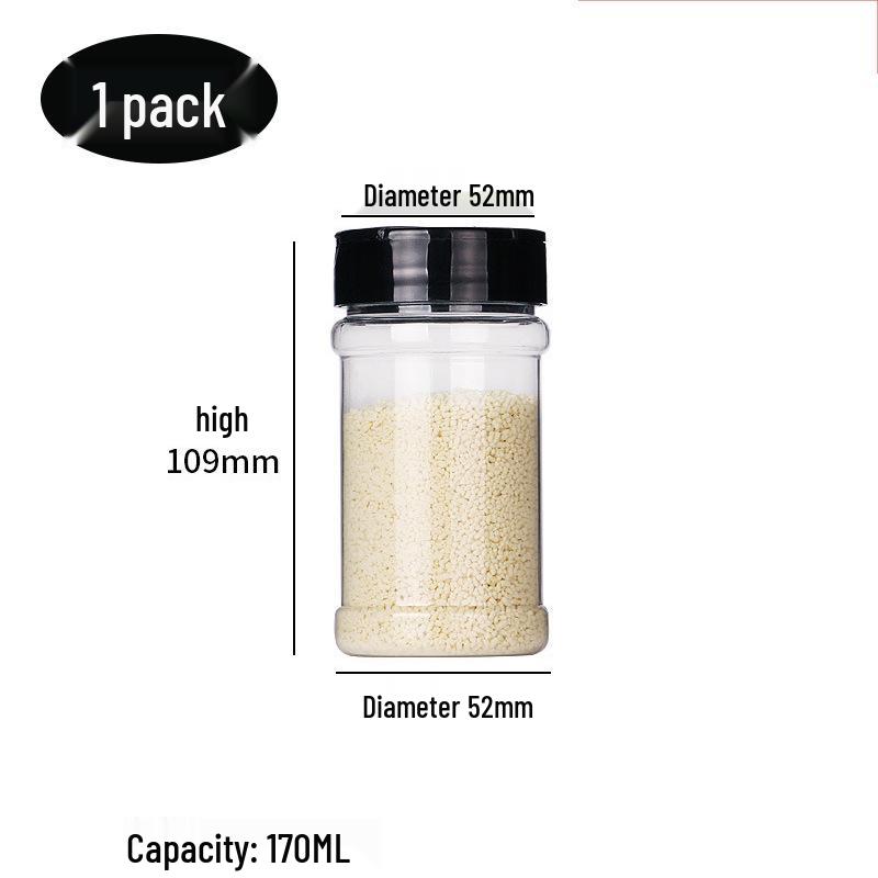 Transparent Flip-Top Spice Bottle - Refillable Pepper Shaker & Salt Dispenser (100/170/250/360ml)