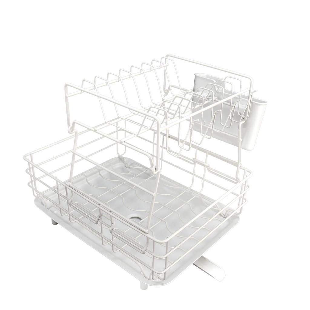 Escorredor de Louça Dupla Camada Escorredor de Pratos Bancada Porta Talheres Porta Hashis para Cozinha