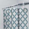Teal Geometric Shower Curtain Modern Abstract Waterproof Bathroom Decor Set Vintage Style Washable Fabric Backdrop