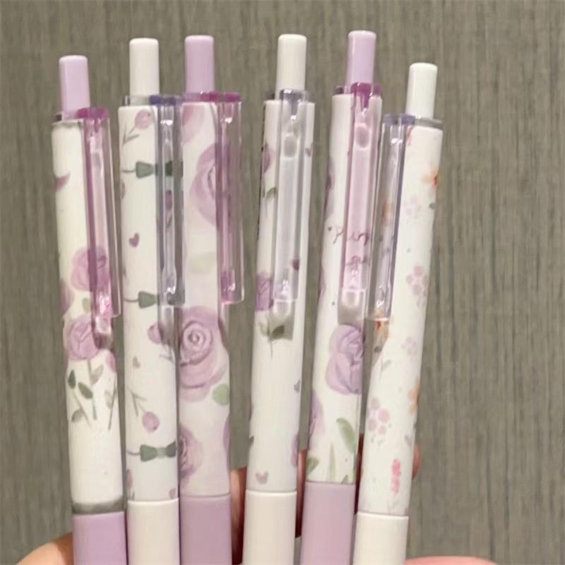 ST Fioletowa Róża Długopis Żelowy Klikany - Płynne Pisanie, Wysokiej Jakości Długopis dla Ucznia na Egzamin