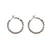 Broken Silver Round Ear Ring Earrings, New Popular Ear Buckles, Light Luxury, High-end Sense, Exaggerated Square and Round Face and Ear Jewelry
