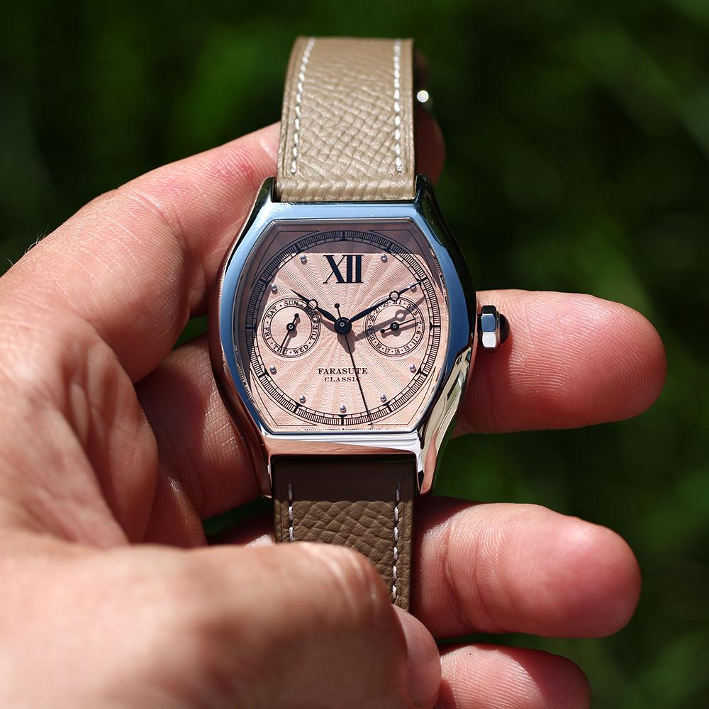 FARASUTE Nové pánské křemenné hodinky 36 mm s strojkem VH64 z nerezové oceli Sportovní Móda Safírové sklo Voděodolné pánské hodinky