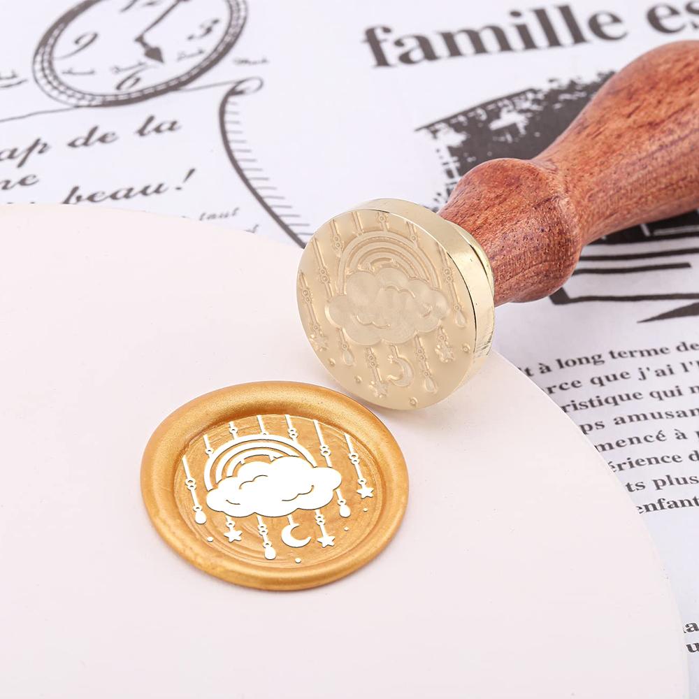 Weather theme Wax Seal Stamp Head Lightning Rain Clouds Removable Sealing Brass Stamp Head Olny for Creative Gift Envelopes
