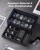 ProCase Wooden Watch Case, Holds 12 Watches, 2-Tier Watch Box, Jewelry Organizer for Men, Display Storage Case with Glass Lid - Black