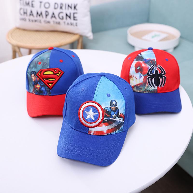 Spring And Autumn Children'S Hat Cartoon Embroidery Bat Cap Girl Sun Hat Boy Spider Baseball Cap