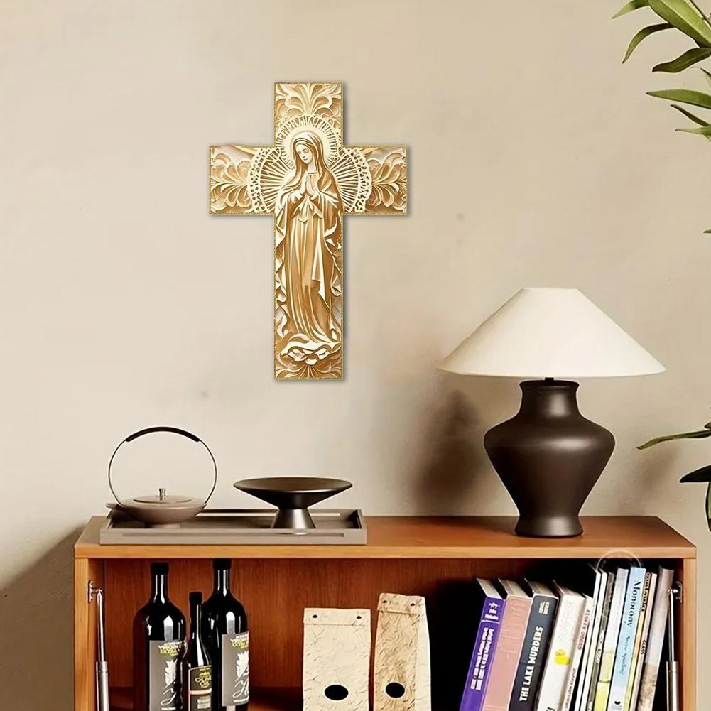 Antiker Holzkreuz Wandkreuz Heimdeko Für Flurwände 30x20cm Flach 2D Holzkreuz Jesus Christlicher Gläubiger Familien Dekora Q0U9
