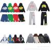 Completo da uomo Streetwear con felpa e pantaloni jogger, casual, vestibilità larga, in cotone, tuta sportiva