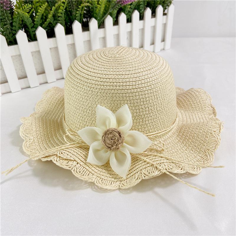 Kids Sun Hat Girls Spring Summer Straw Hat Sun Hat Sun Hat Princess Lace Flower Bag Beach Hat