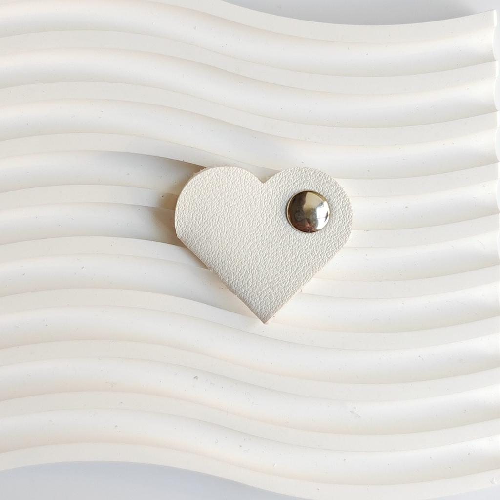 10 Stück Herzförmige PU-Leder Kabelbinder - Mehrfarbiger Kopfhörer-Organizer, Batterielose Kabelklemmen, Unisex Fixierset