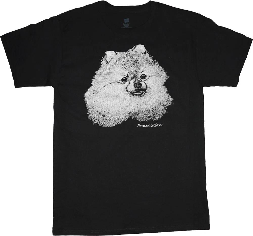 Pomeranian shirt dog breed t-shirt men s t-shirt black tee white design XXXXL