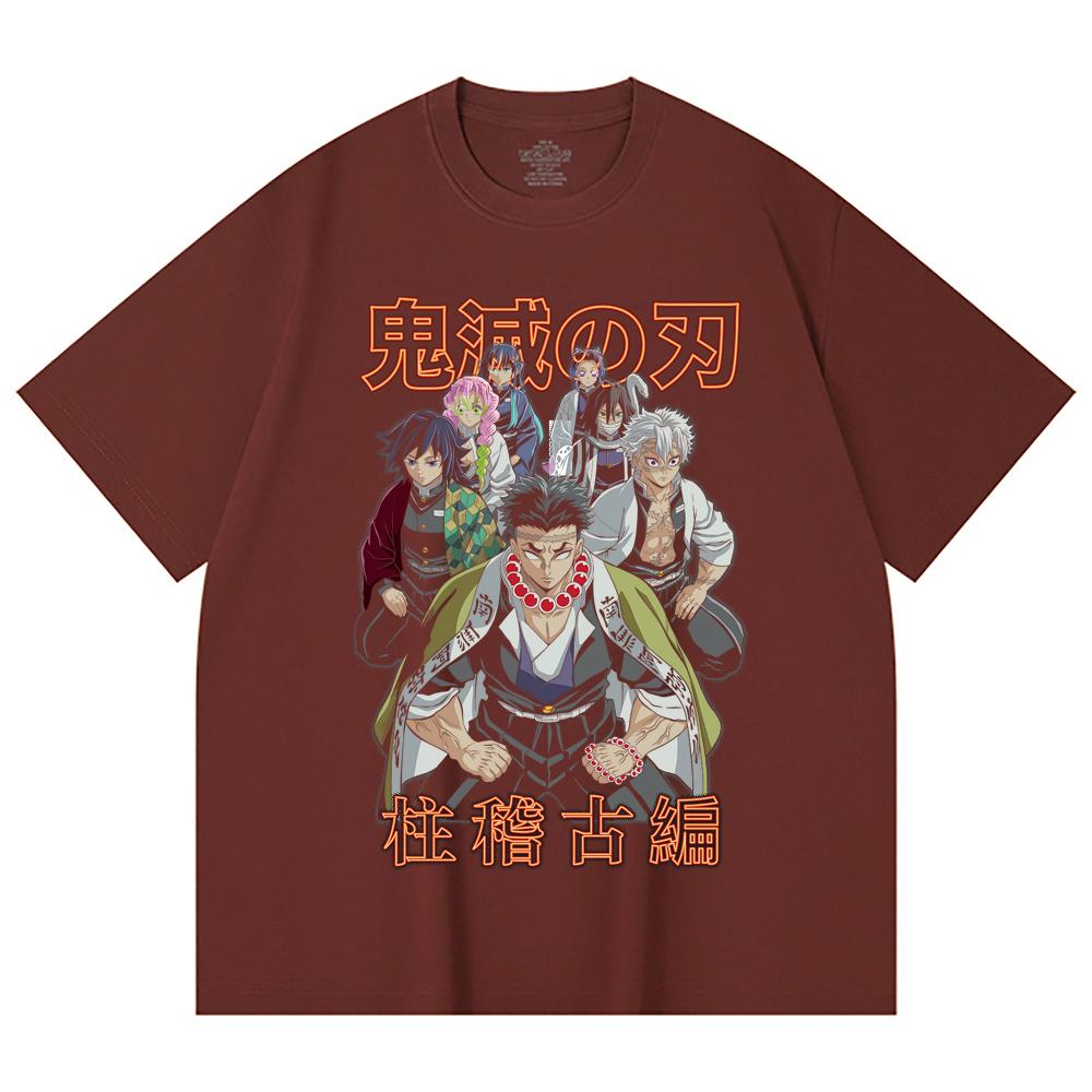 230 Gsm 100% Cotton Demon Slayer V22 Hashiras Print Unisex Heavy Cotton T Shirt