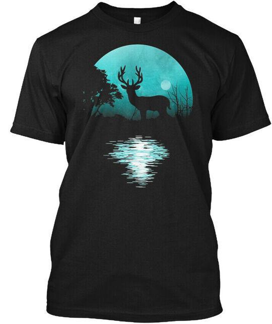 

Deer In The Moon T-Shirt Made in the USA Size S to 5XL 4XL