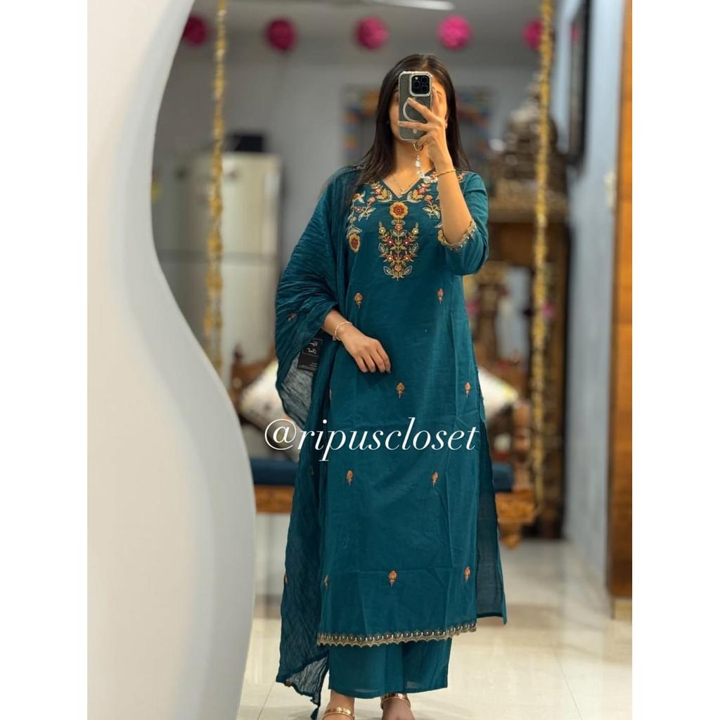Bollywood Party Wear Kurti Palazzo Dupatta Set Indian Women Ethnic Salwar Kameez