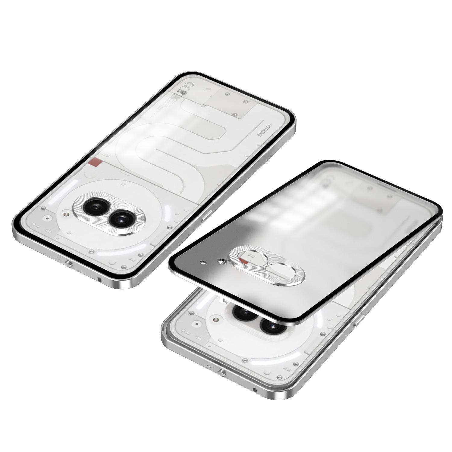 Universal Magnetic Metal Anti-Drop Case for Nothing Phone 2/2A/2A Plus with Snap Button. Phone 2A Plus