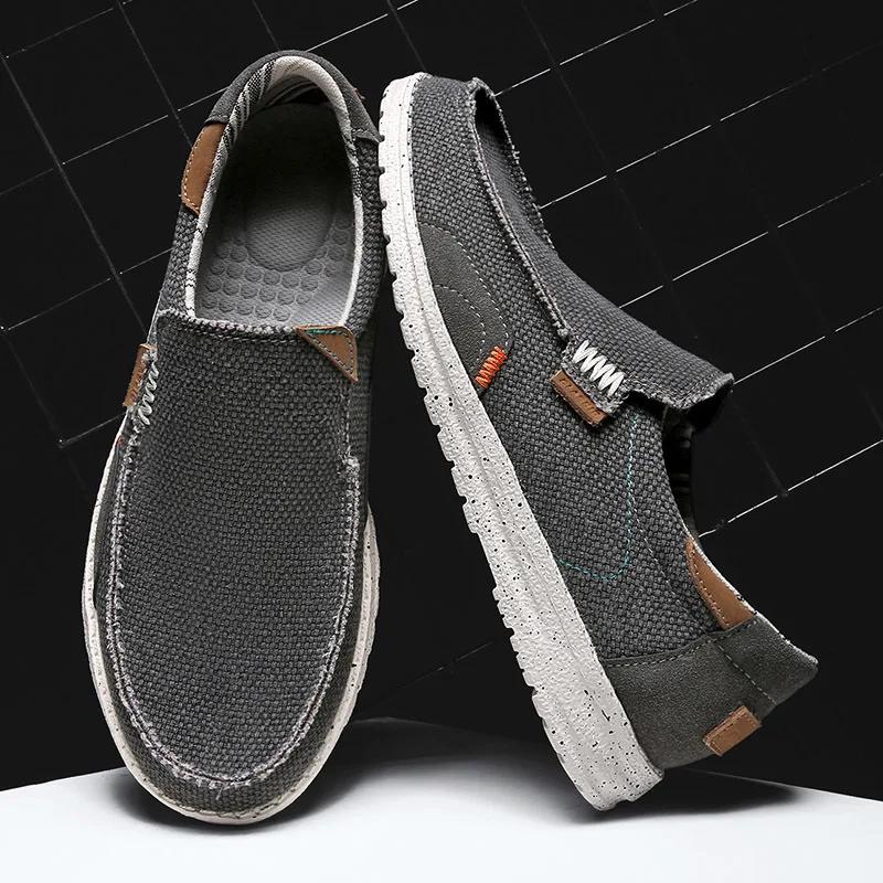 Herrenschuhe Klassische Denim Canvas Schuhe Atmungsaktive Freizeitschuhe Bequeme Slipper Loafer Herren Fahrschuhe Chaussure Hommes