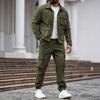 Set Casual Uomo Americano Retrò Lavorazione Pesante Multi Tasche Giacca Pantaloni Cargo