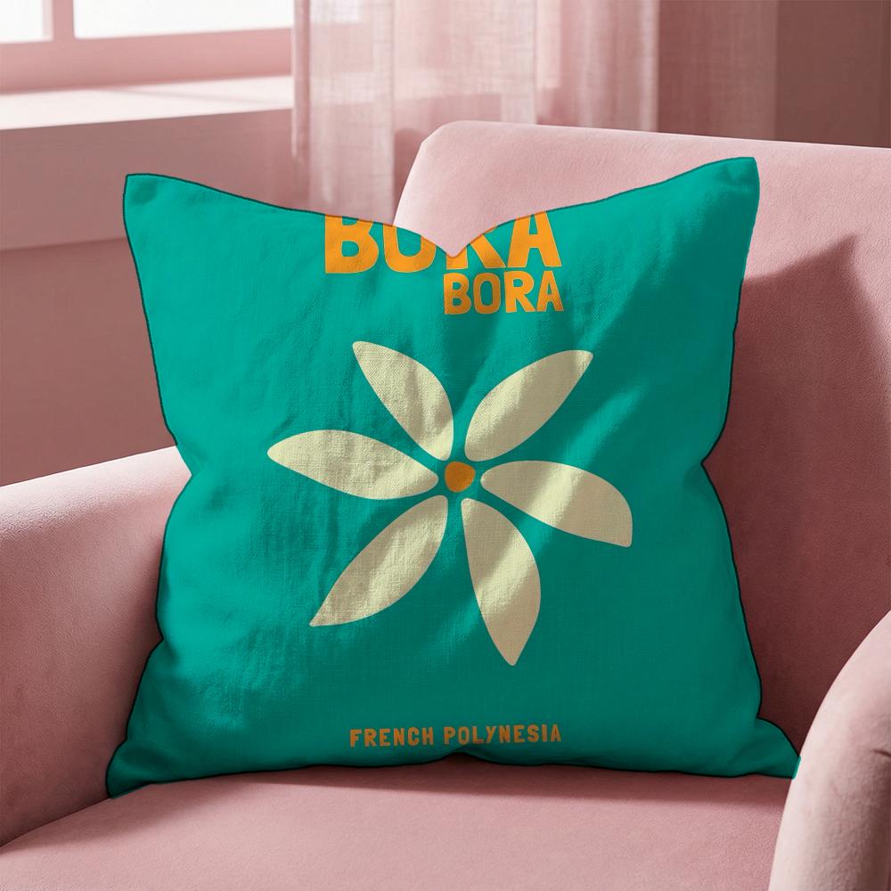 Hand Drawn Flowers Cushion Cover Multi-Scene Pillow Cover for Home & Car - Reversible, Soft & Durable for Daily Use