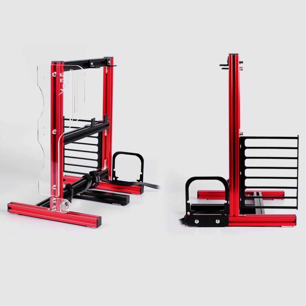 ATx M ATX  ITX Open Chassis Vertical Overclocking Open Aluminum Frame Chassis Rack Red