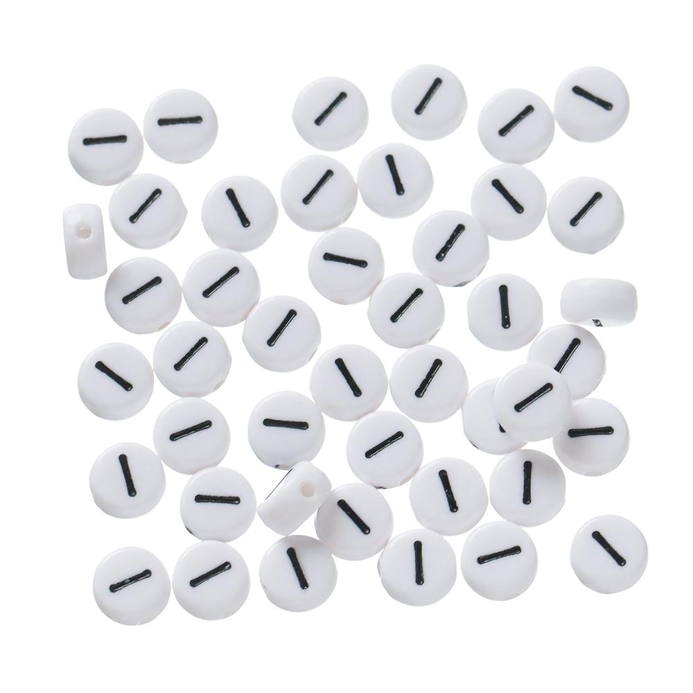 100pcs/Lot 7mm Flat Round Number Beads Acrylic Spacer Loose Bead for DIY Necklace Braclet Earrings Jewelry Making Accessories