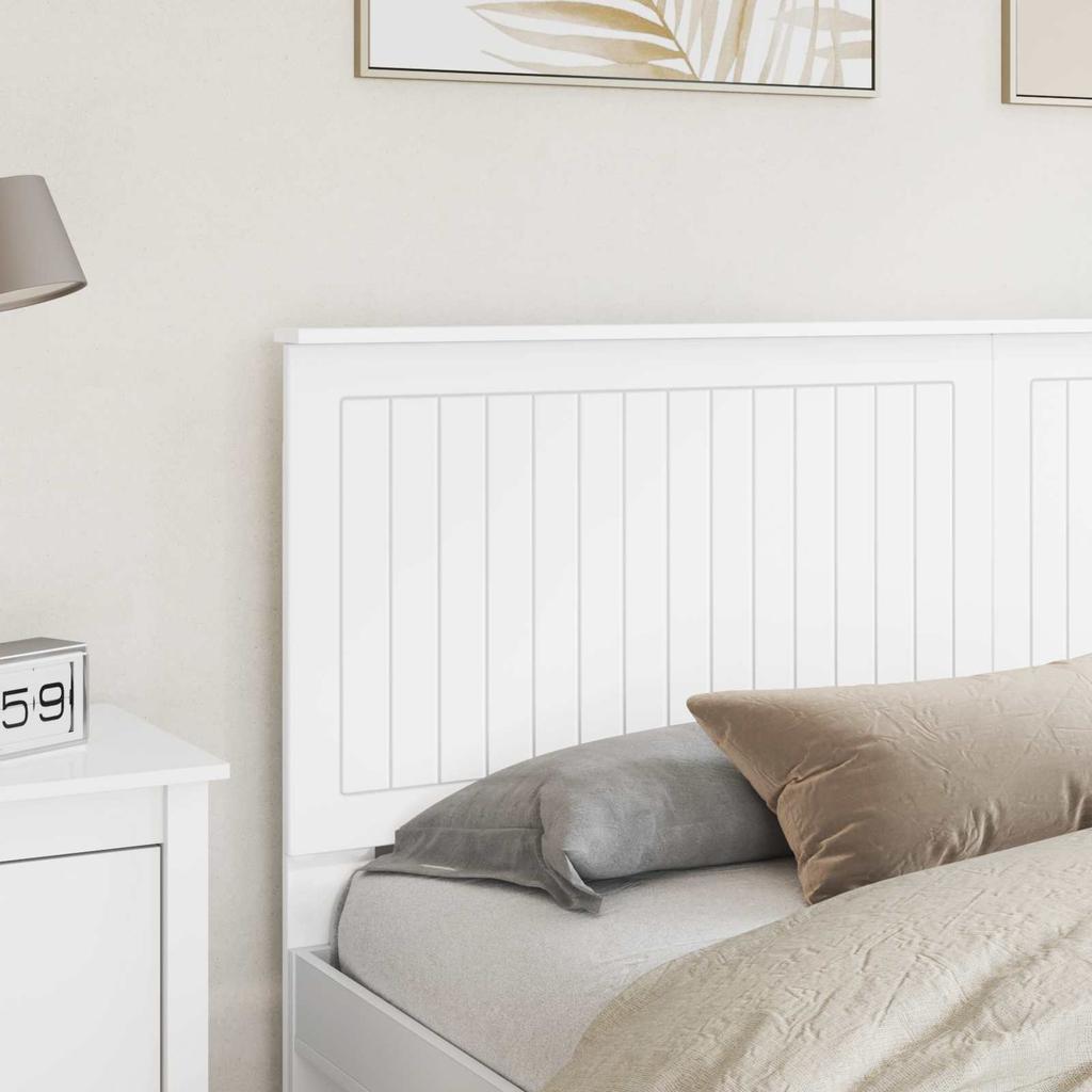Headboard with Glossy White Headboard 180 cm Particleboard