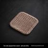 Two-Color Jacquard Tea Mat - Handmade Plant-Dyed Coaster, Retro Style Fabric Tea Coaster