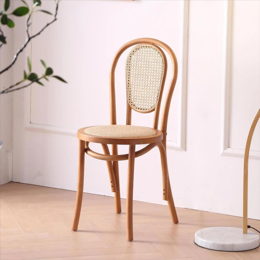 Nordic Rattan Chair for Living Room, Nordic Chairs, Vintage, Solid Wood, Medieval Design, Dining Room Chairs, Cafe and Hotel