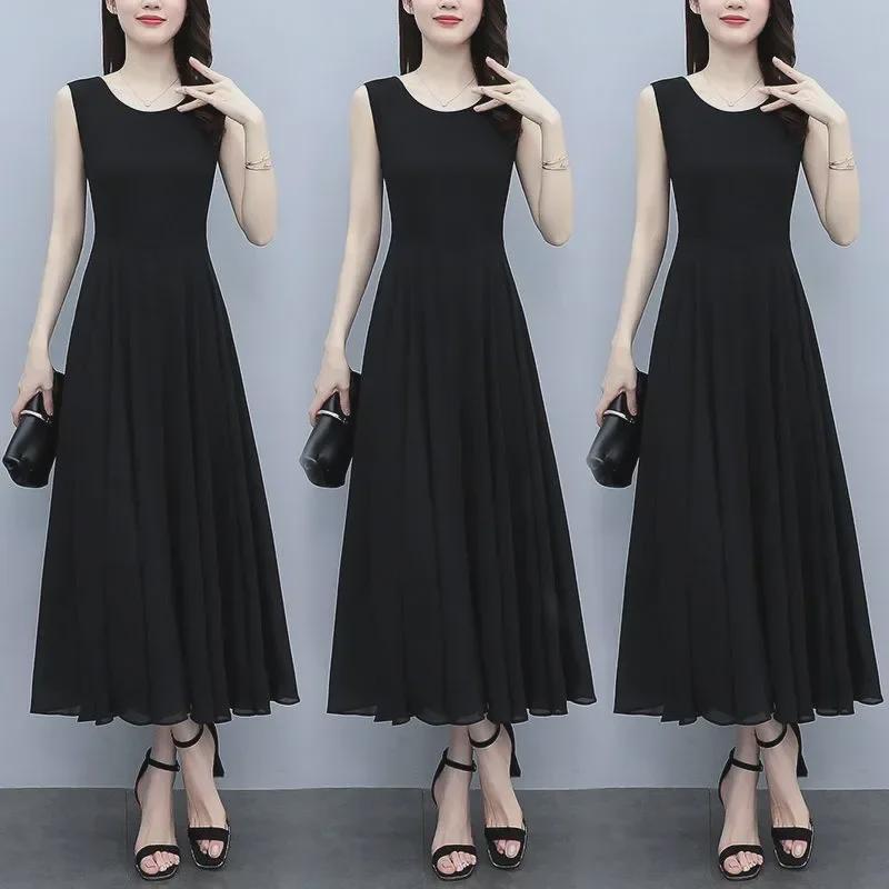2025 High-End French Casual Sleeveless Little Black Dress