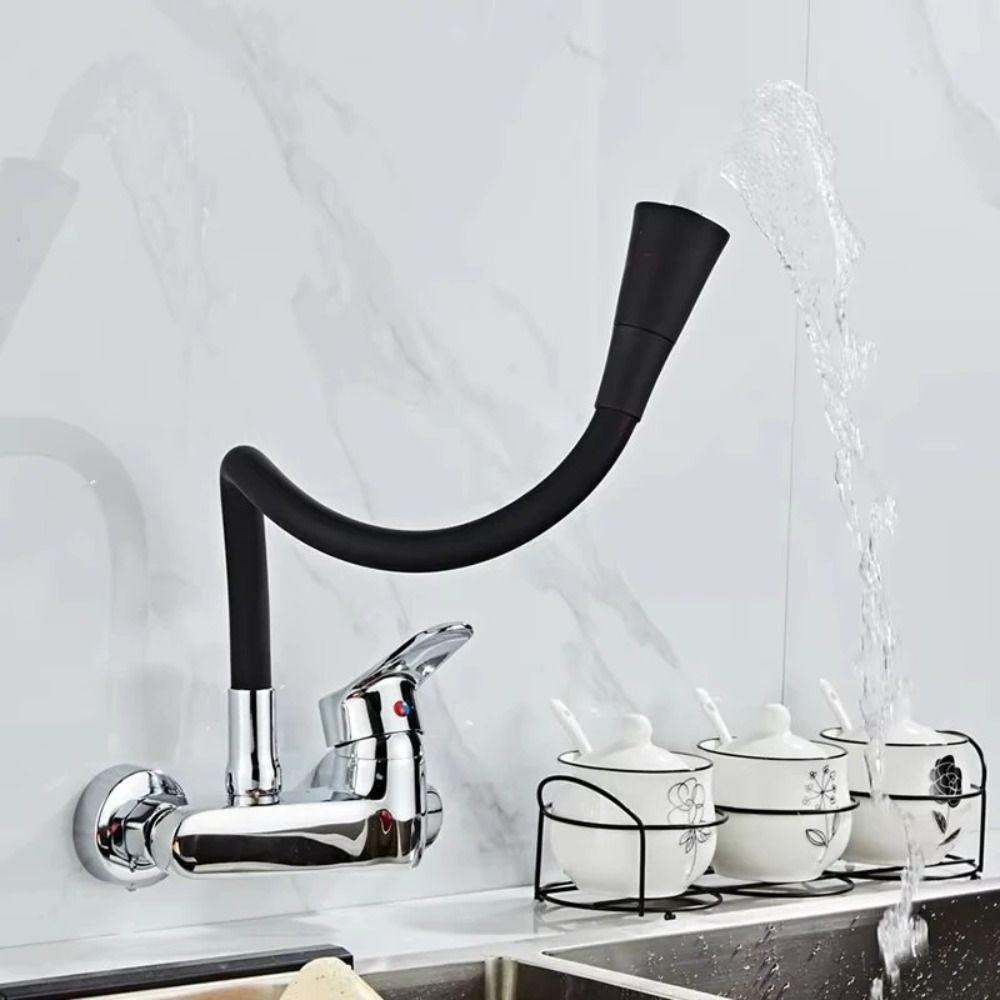 Black Single Cold Water Tap Standard Kitchen Water Supply Systems