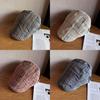 Brimmed Short Retro Beret With Stripe Design For Spring Summer Accessory Fashion