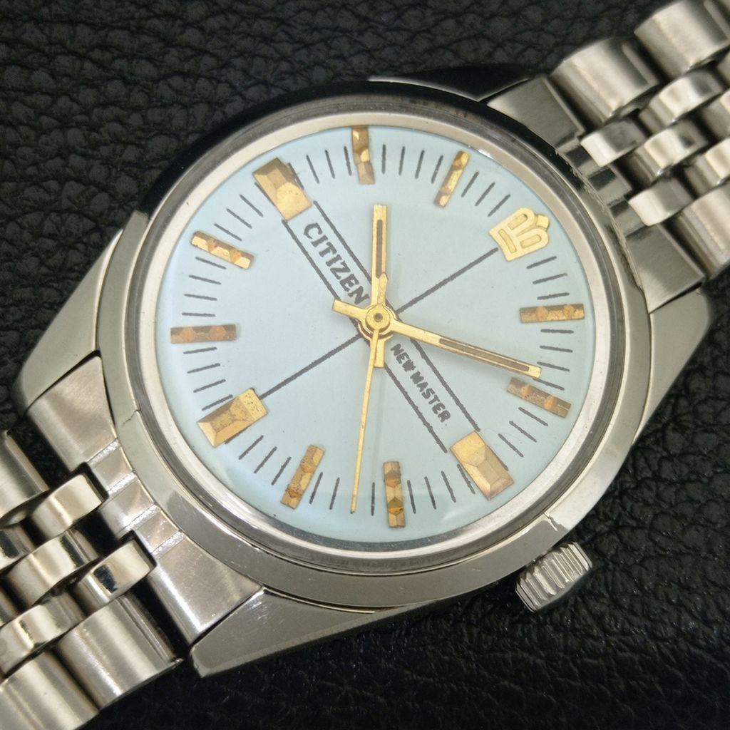 VINTAGE CITIZEN NEW MASTER HANDWINDING JAPAN MENS SEA GREEN DIAL WATCH a704426-1
