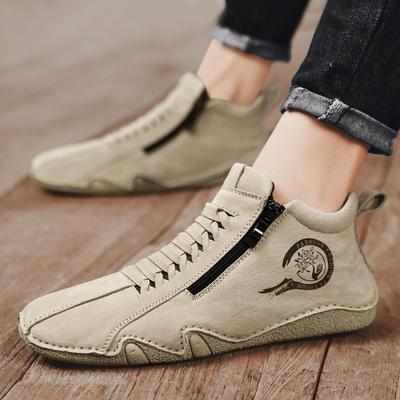 Schuhe für Herren 2026 Neue Reißverschluss Designer Herren Lederstiefel Herbst Niedrige Herren Freizeitschuhe Leichte Bequeme Laufschuhe