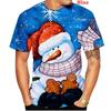 3D printed men's and women's T-shirts, short sleeved Christmas T-shirts, neutral casual Santa Claus cartoon T-shirts