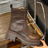 Chunky Women Ankle Boots Platform Designer Zippers Mid Heels Shoes 2025 Trend Winter Fad Goth Gladiator Motorcycle Botas Mujer