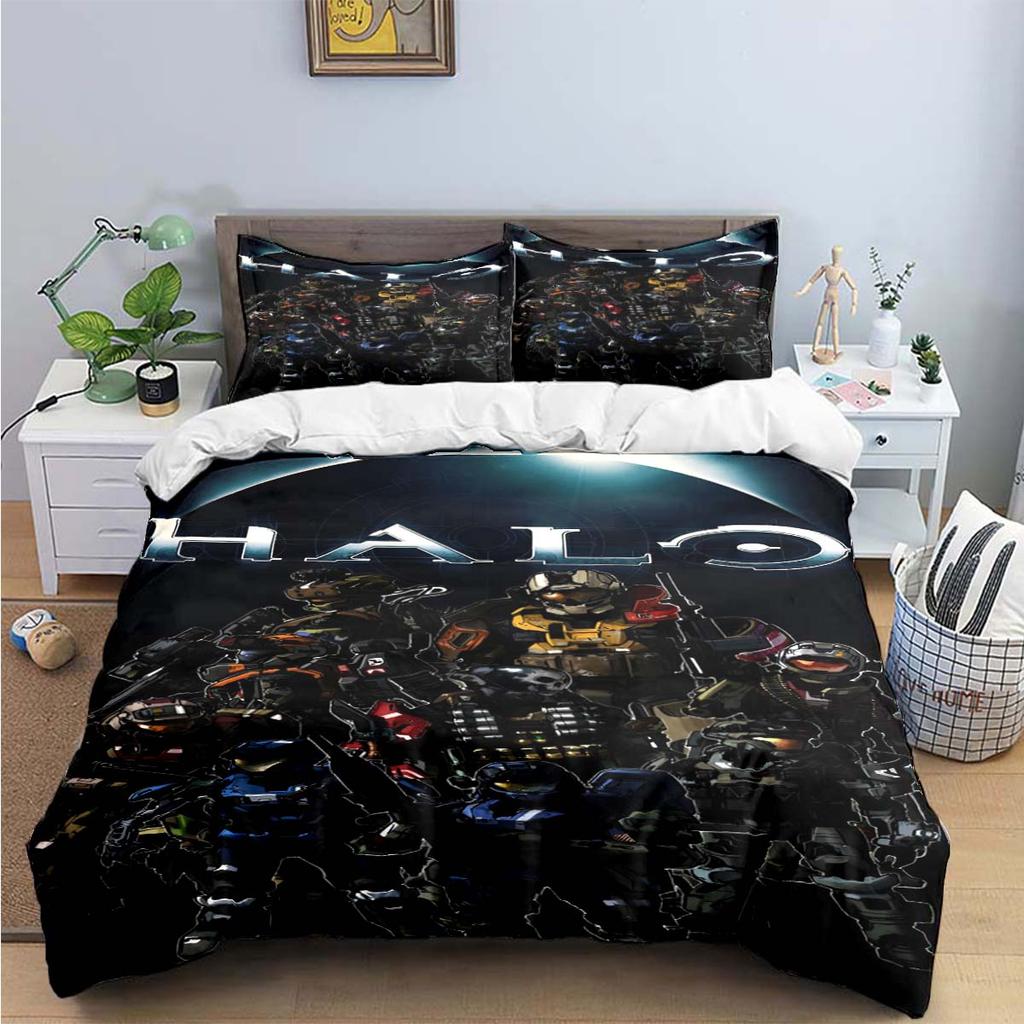 Comforter Game H-Halo 2 Xbox Mechwarrior Print Bedding Sets Bed Supplies Set Bed Comforter Set Bedding Set Luxury Gift