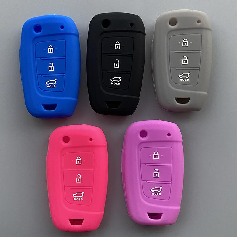 Silicone Car Key Cover Case Holder For Hyundai Tucnson nx4 Elantra Kona VENUE 2021 2022 Solaris 2017 Sonata Solarium Car Key