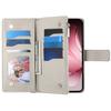 For Oppo Reno13 F 5G Case Zipper Wallet Color Splicing Leather Flip Phone Cover with Straps