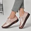 Fashion New designer oxford shoes split leather woman lug sole anti skid flats lace up slip on shoes 43 44 women's orthopedic moccasins