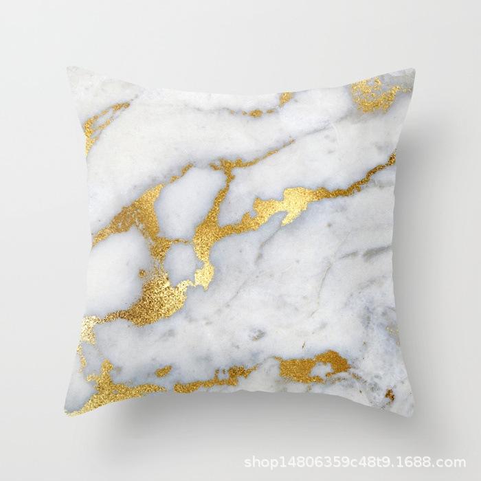 Marble Texture Nordic Style Peach Leather Velvet Pillow Case Pillow Core Modern Simple Car Cushion Premium Durable