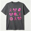 Pink Ribbon Football Tshirt Breast Cancer Awareness Cotton Casual Shirt Helmet Bow Game Day Fashion Streetwear Tees Unisex Tops