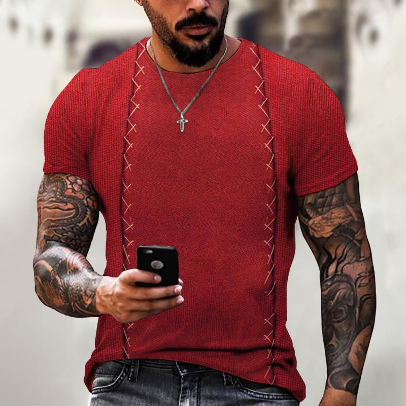 Funny Men'S T-Shirt 3D Printed T Shirts Oversized Loose Short Sleeve Summer Men Clothing Vintage Street Solid Pattern Tees Tops