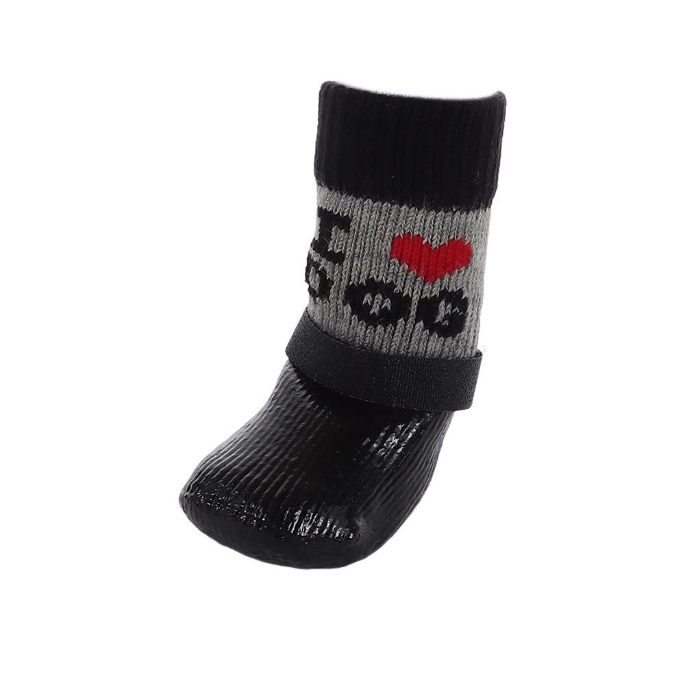 Cute Waterproof Dog Shoes Warm Soft Sole Puppy Boots Anti-Slip Adjustable Dog Foot Covers for Small Dog Chihuahua