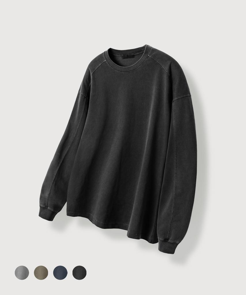MOOD INSIDE Pigment Stitch Line Long Sleeve_4 Colors