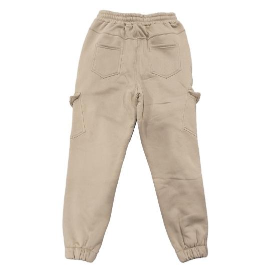 Men Winter Sweatpants Thickened Cargo Pants Warm Casual Baggy Trousers Drawstring Waist Jogger Pants