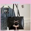 Trendy Minimalist Chic Handheld Tote Bag For Casual Commuting In Silver